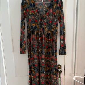 Floral Long Sleeve Dress Maxi Cottage Core